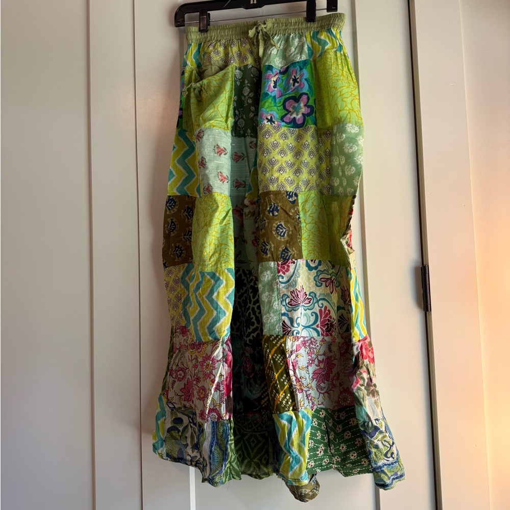 Colorful Patchwork Wide-Leg Pants - Picture 2 of 5